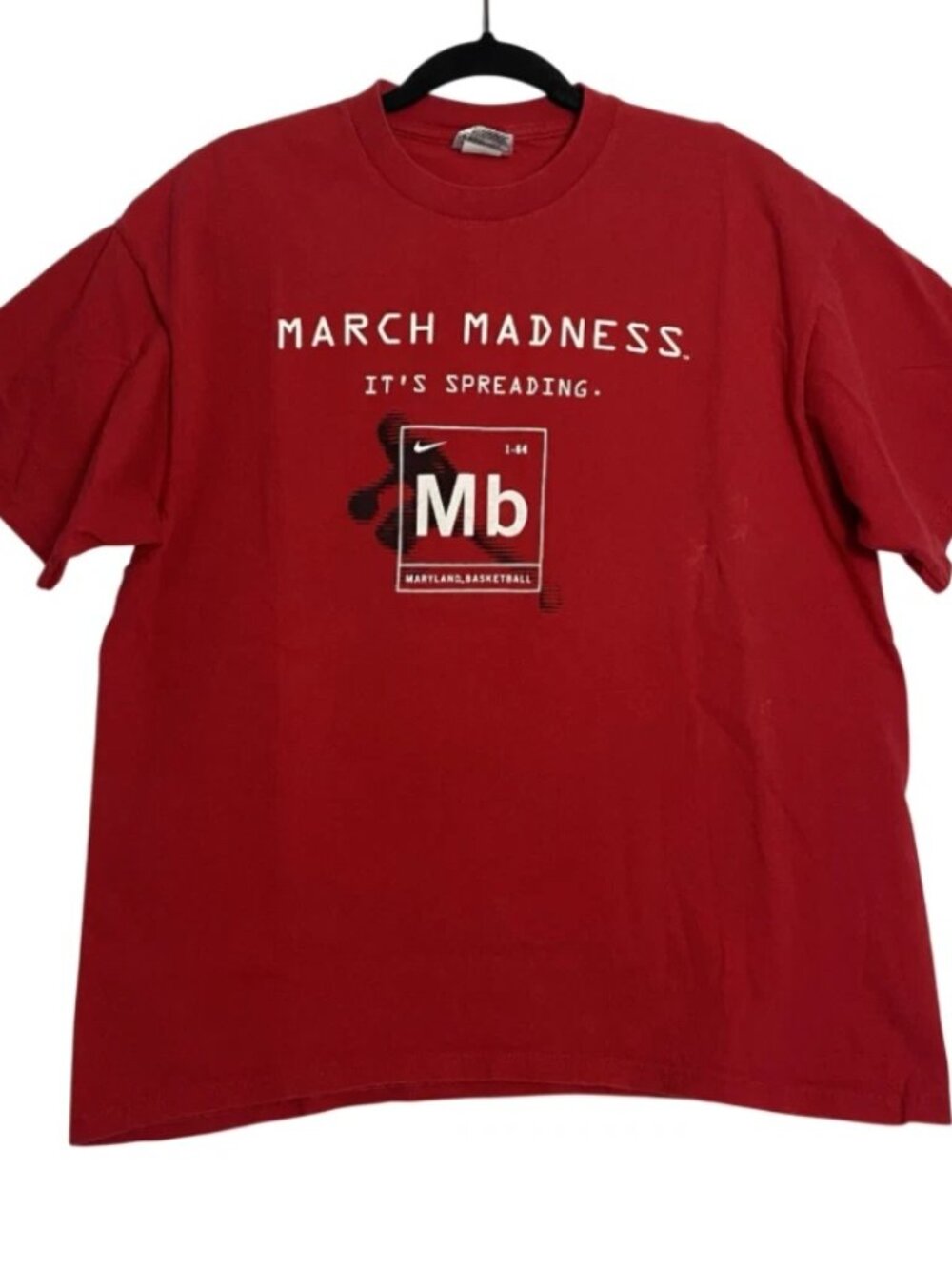 VTG Nike March Madness Maryland Terrapins Basketball Red Tee Shirt Size Large
